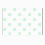 Polka Dots - Pastel Green on White Postcards 5  x 7  (Pkg of 10)