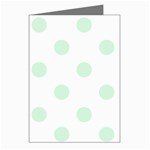 Polka Dots - Pastel Green on White Greeting Cards (Pkg of 8)
