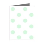 Polka Dots - Pastel Green on White Mini Greeting Card