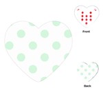 Polka Dots - Pastel Green on White Playing Cards (Heart)