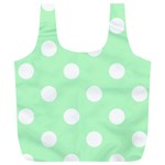Polka Dots - White on Mint Green Full Print Recycle Bag (XL)