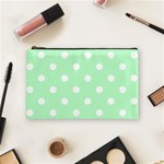 Polka Dots - White on Mint Green Cosmetic Bag (M)