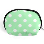 Polka Dots - White on Mint Green Accessory Pouch (Medium)