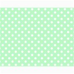 Polka Dots - White on Mint Green Collage 11  x 14 
