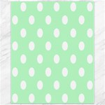 Polka Dots - White on Mint Green Canvas 11  x 14 