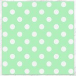 Polka Dots - White on Mint Green Canvas 12  x 12 