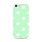 Polka Dots - White on Mint Green Apple iPhone 6/6S Silicone Case (Transparent)