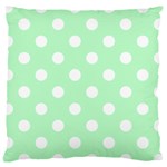 Polka Dots - White on Mint Green Large Cushion Case (One Side)