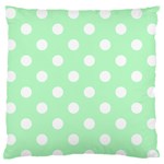Polka Dots - White on Mint Green Standard Flano Cushion Case (One Side)