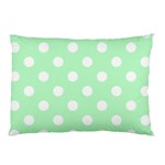 Polka Dots - White on Mint Green Pillow Case (One Side)