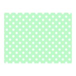 Polka Dots - White on Mint Green Double Sided Flano Blanket (Mini)