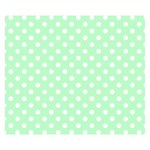 Polka Dots - White on Mint Green Double Sided Flano Blanket (Small)