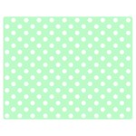 Polka Dots - White on Mint Green Double Sided Flano Blanket (Medium)
