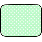 Polka Dots - White on Mint Green Double Sided Fleece Blanket (Mini)