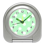 Polka Dots - White on Mint Green Desk Alarm Clock
