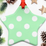 Polka Dots - White on Mint Green Ornament (Star)