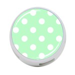 Polka Dots - White on Mint Green 4-Port USB Hub (Two Sides)