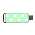 Polka Dots - White on Mint Green Portable USB Flash (One Side)