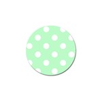 Polka Dots - White on Mint Green Golf Ball Marker