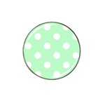 Polka Dots - White on Mint Green Hat Clip Ball Marker (10 pack)