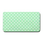 Polka Dots - White on Mint Green Medium Bar Mat