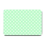 Polka Dots - White on Mint Green Small Doormat