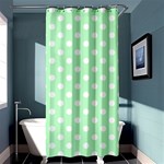 Polka Dots - White on Mint Green Shower Curtain 36  x 72  (Stall)