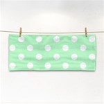 Polka Dots - White on Mint Green Hand Towel