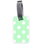 Polka Dots - White on Mint Green Luggage Tag (Two Sides)