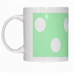 Polka Dots - White on Mint Green White Mug