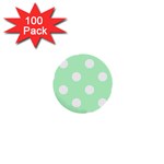 Polka Dots - White on Mint Green 1  Mini Button (100 pack)