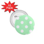 Polka Dots - White on Mint Green 1.75  Button (10 pack)