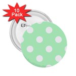 Polka Dots - White on Mint Green 2.25  Button (10 pack)