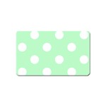 Polka Dots - White on Mint Green Magnet (Name Card)