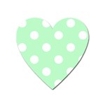 Polka Dots - White on Mint Green Magnet (Heart)