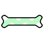 Polka Dots - White on Mint Green Magnet (Dog Bone)