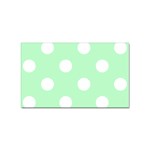 Polka Dots - White on Mint Green Sticker (Rectangular)