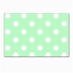 Polka Dots - White on Mint Green Postcards 5  x 7  (Pkg of 10)