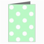 Polka Dots - White on Mint Green Greeting Card