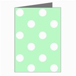 Polka Dots - White on Mint Green Greeting Cards (Pkg of 8)