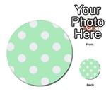 Polka Dots - White on Mint Green Multi-purpose Cards (Round)