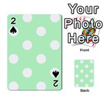 Polka Dots - White on Mint Green Playing Cards 54 Designs