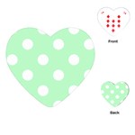 Polka Dots - White on Mint Green Playing Cards (Heart)