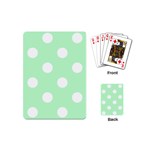 Polka Dots - White on Mint Green Playing Cards (Mini)