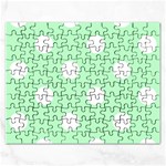 Polka Dots - White on Mint Green Jigsaw Puzzle (Rectangular)