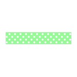 Polka Dots - White on Light Green Flano Scarf (Mini)