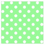 Polka Dots - White on Light Green Large Satin Scarf (Square)