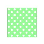 Polka Dots - White on Light Green Satin Bandana Scarf