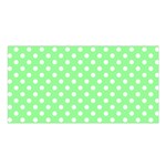 Polka Dots - White on Light Green Satin Shawl