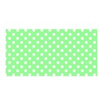 Polka Dots - White on Light Green Satin Wrap